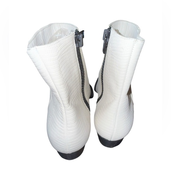 ▶️ Frame ◀️ Le Maddox Leather Ankle Bootie in Beige Lizard 36.5 - Picture 12 of 17